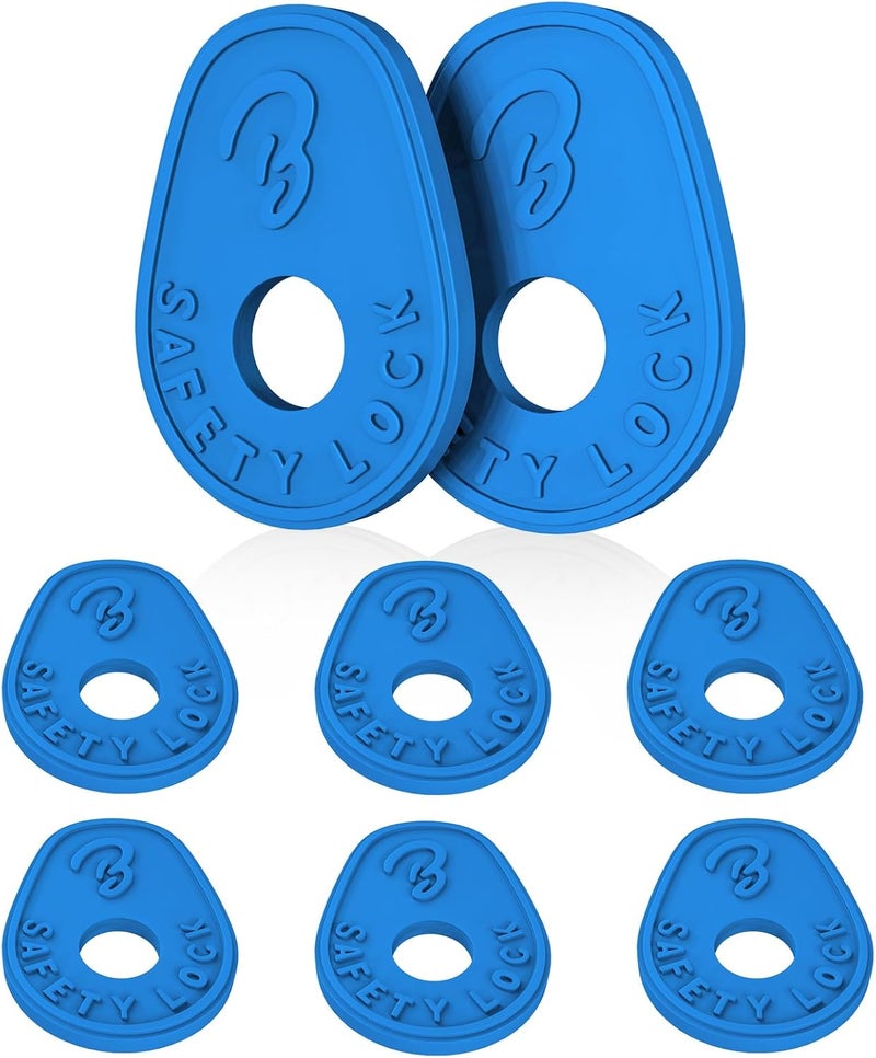 BestSounds Guitar Strap Blocks, 6PCS Premium Silicone Safety Locks (B Style Blue) - Image 1